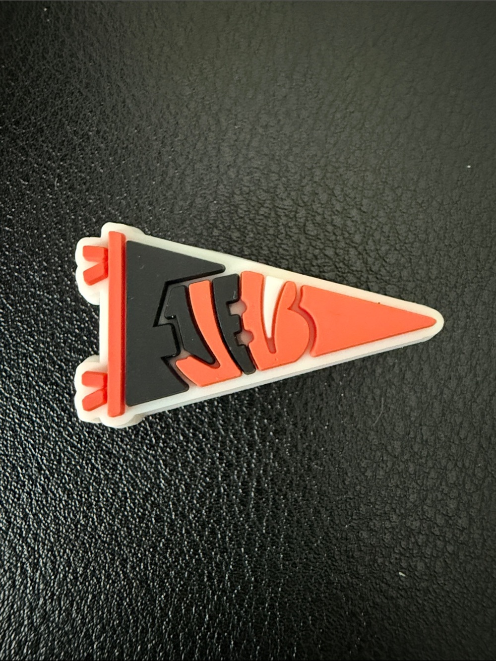 Kids Orange and Black Pennant Shoe Charm - bengals